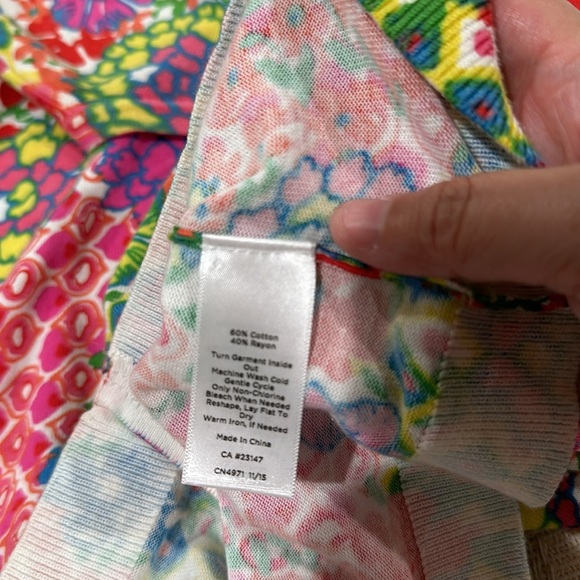 TALBOTS Colorful Geo & Floral Print Button-Up Cardigan Sweater Womens Sz… - Picture 11 of 13